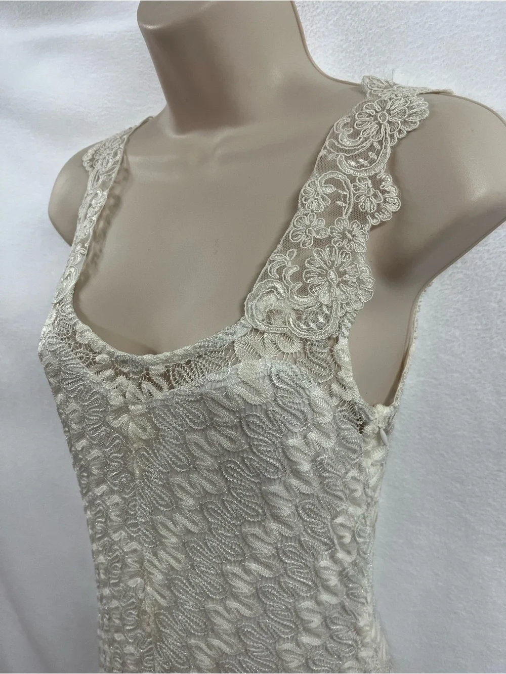 Free People Ivory Lace Trim Slip Dress
